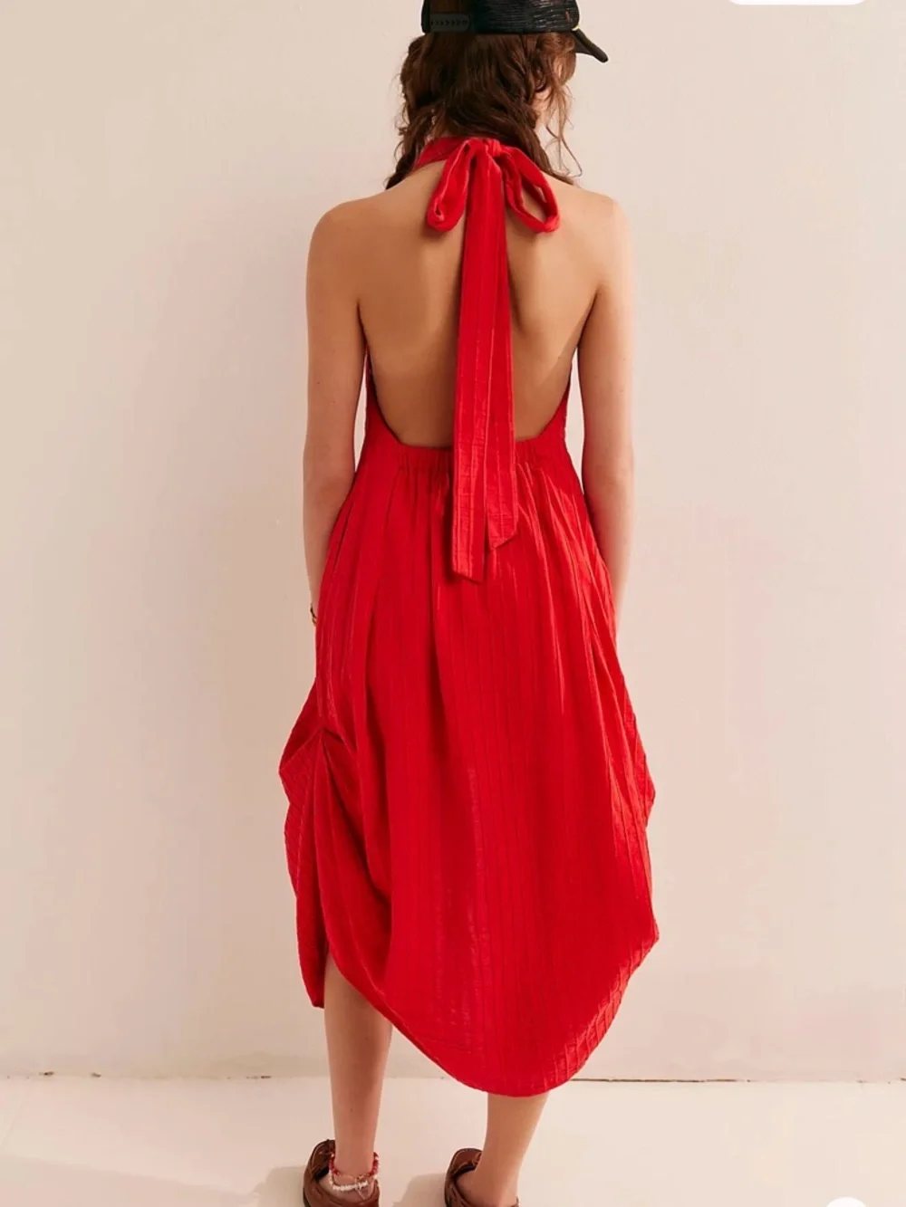 Free People Vintage Romance Bustle Midi Dress Size Medium - Picture 2 of 9